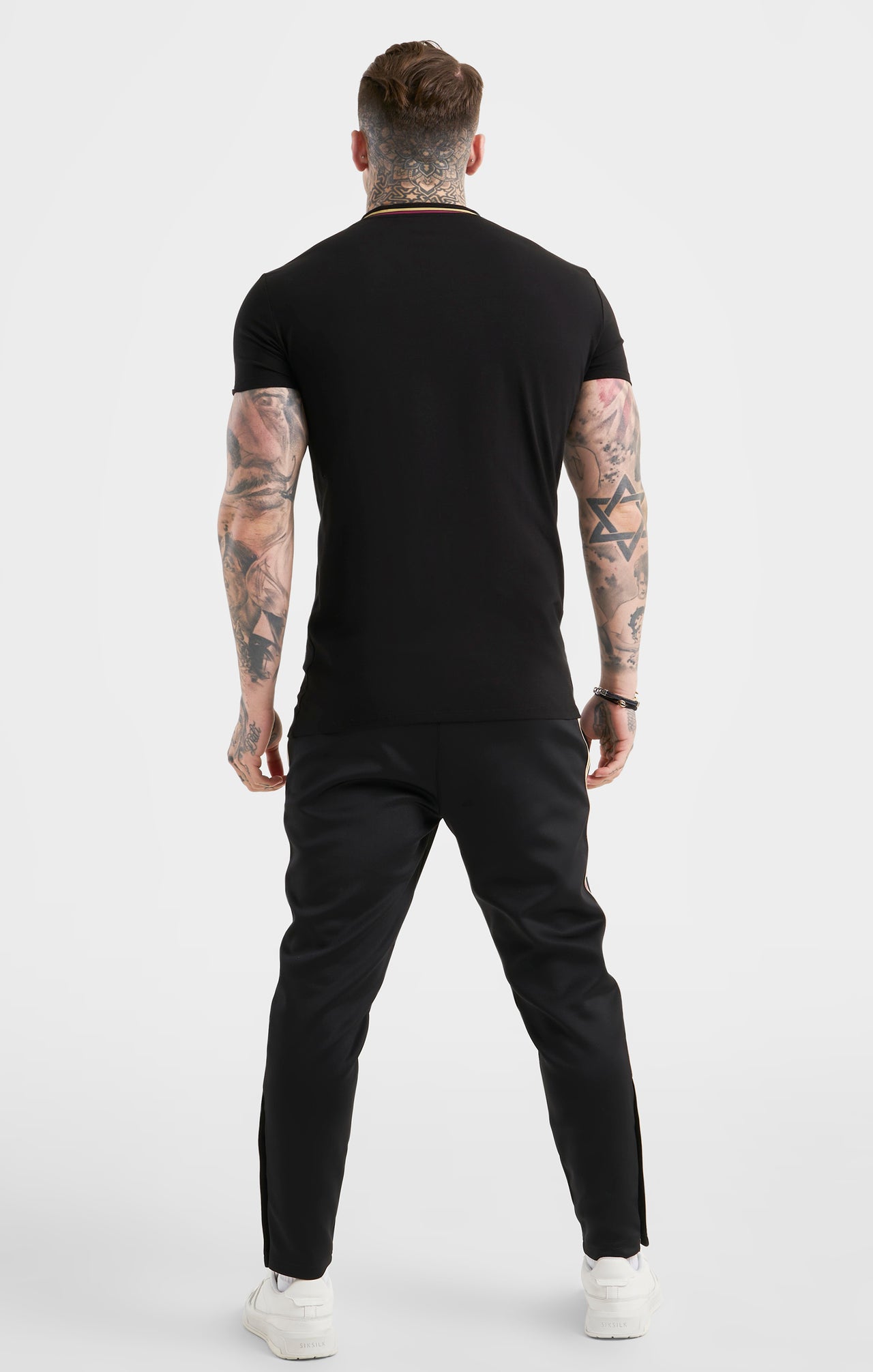 Messi x SikSilk Black Collar Muscle Fit T-Shirt (4)