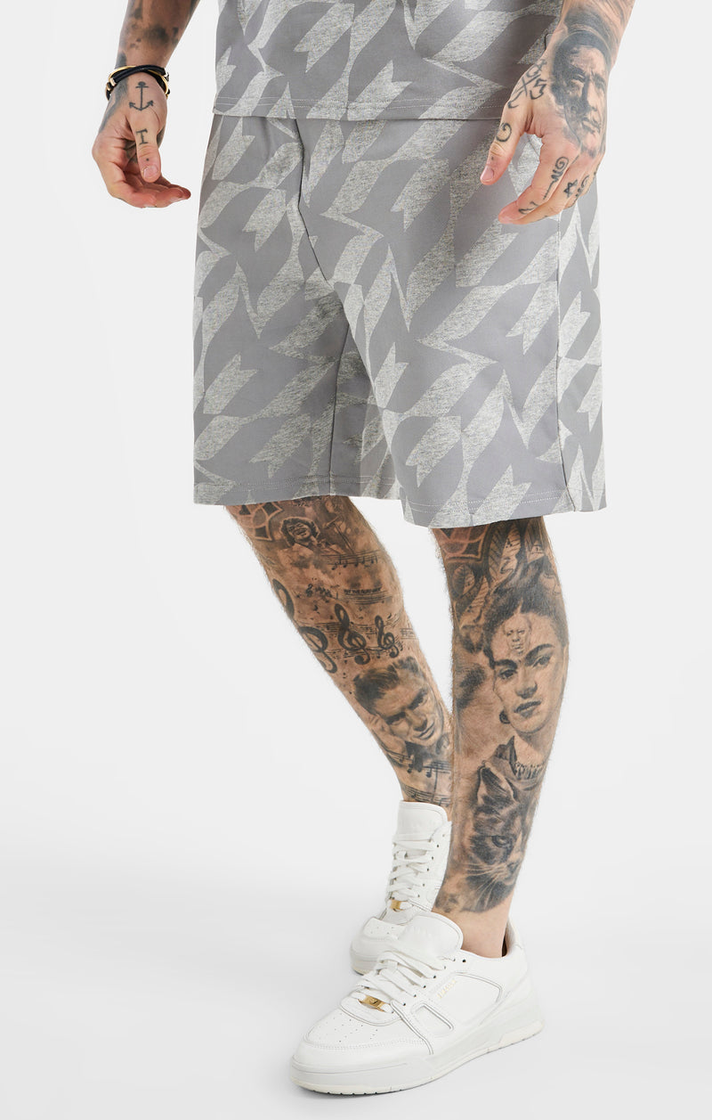 Messi x SikSilk Silver Print Shorts - Grey Marl