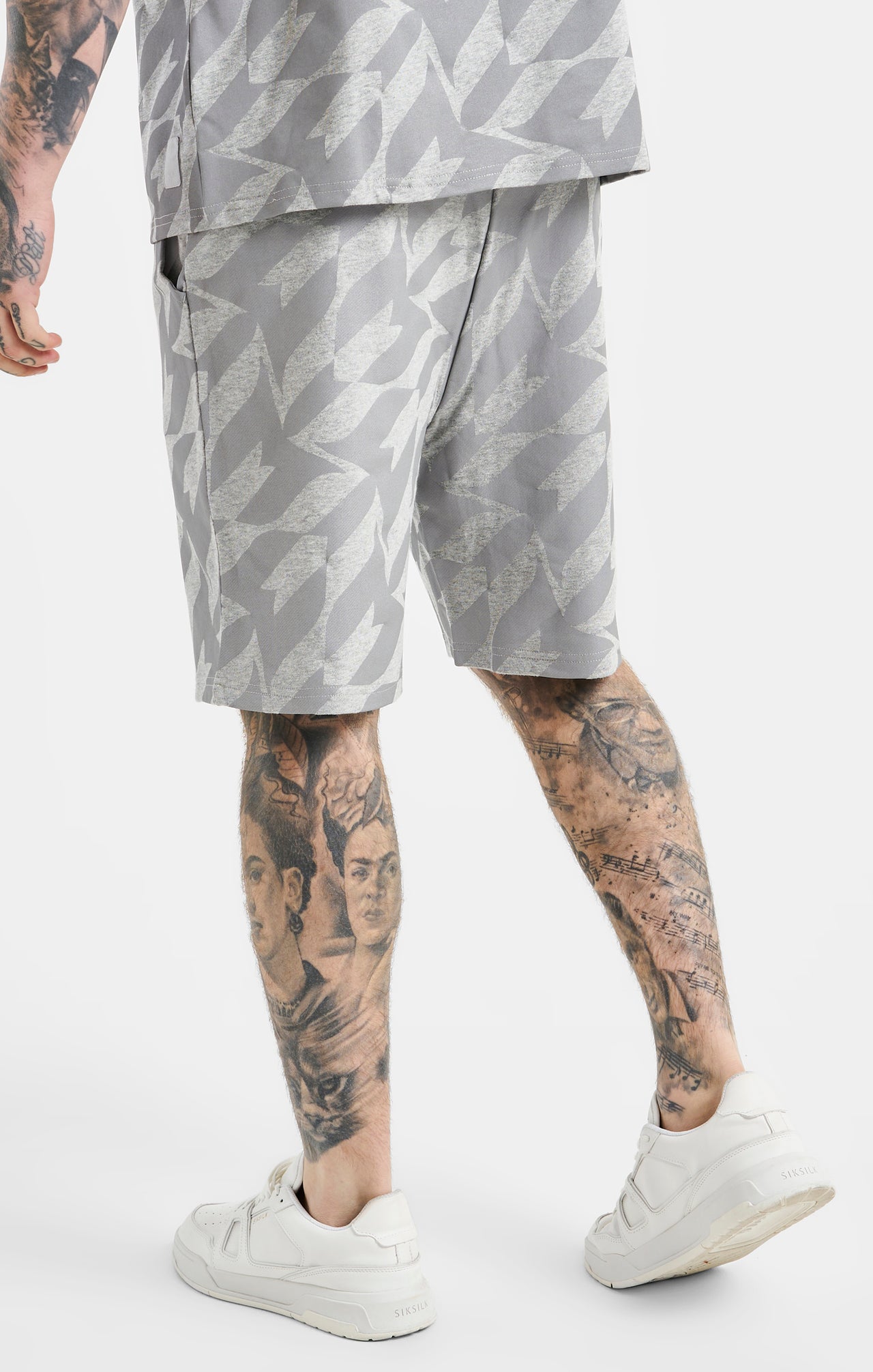 Messi x SikSilk Silver Print Shorts - Grey Marl (3)