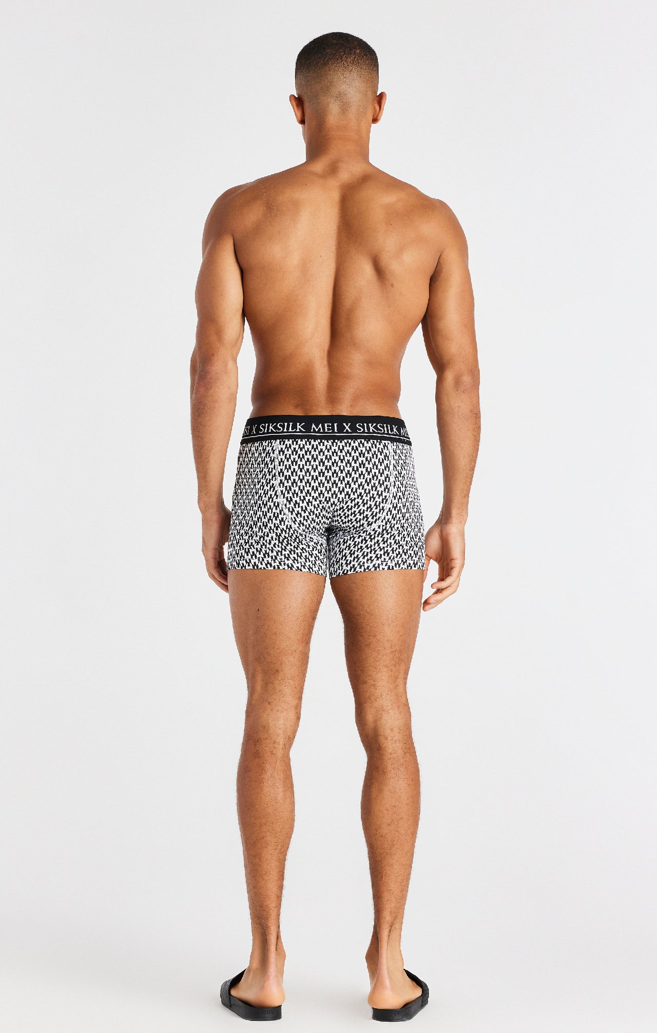 Black
                    
                         White And Grey Marl Aop 3 Pack Boxers (20)