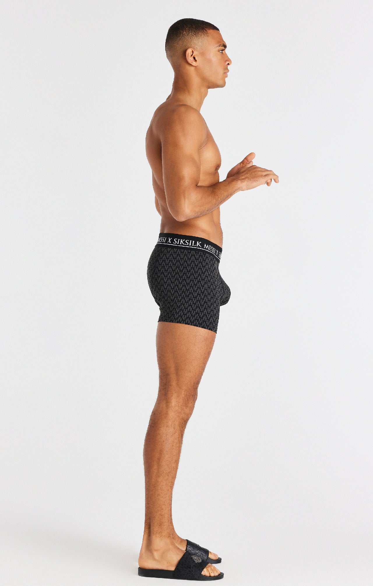 Black
                    
                         White And Grey Marl Aop 3 Pack Boxers (13)
