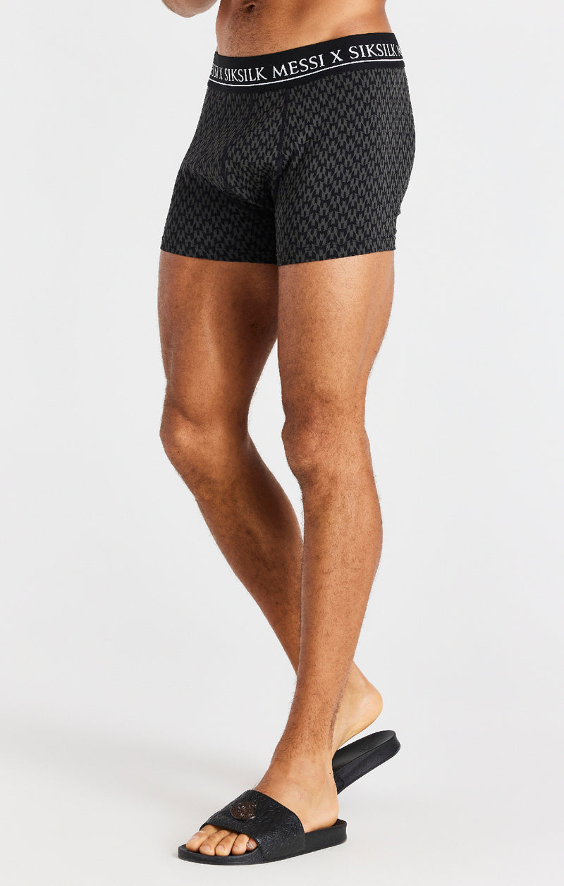 Black, White And Grey Marl Aop 3 Pack Boxers