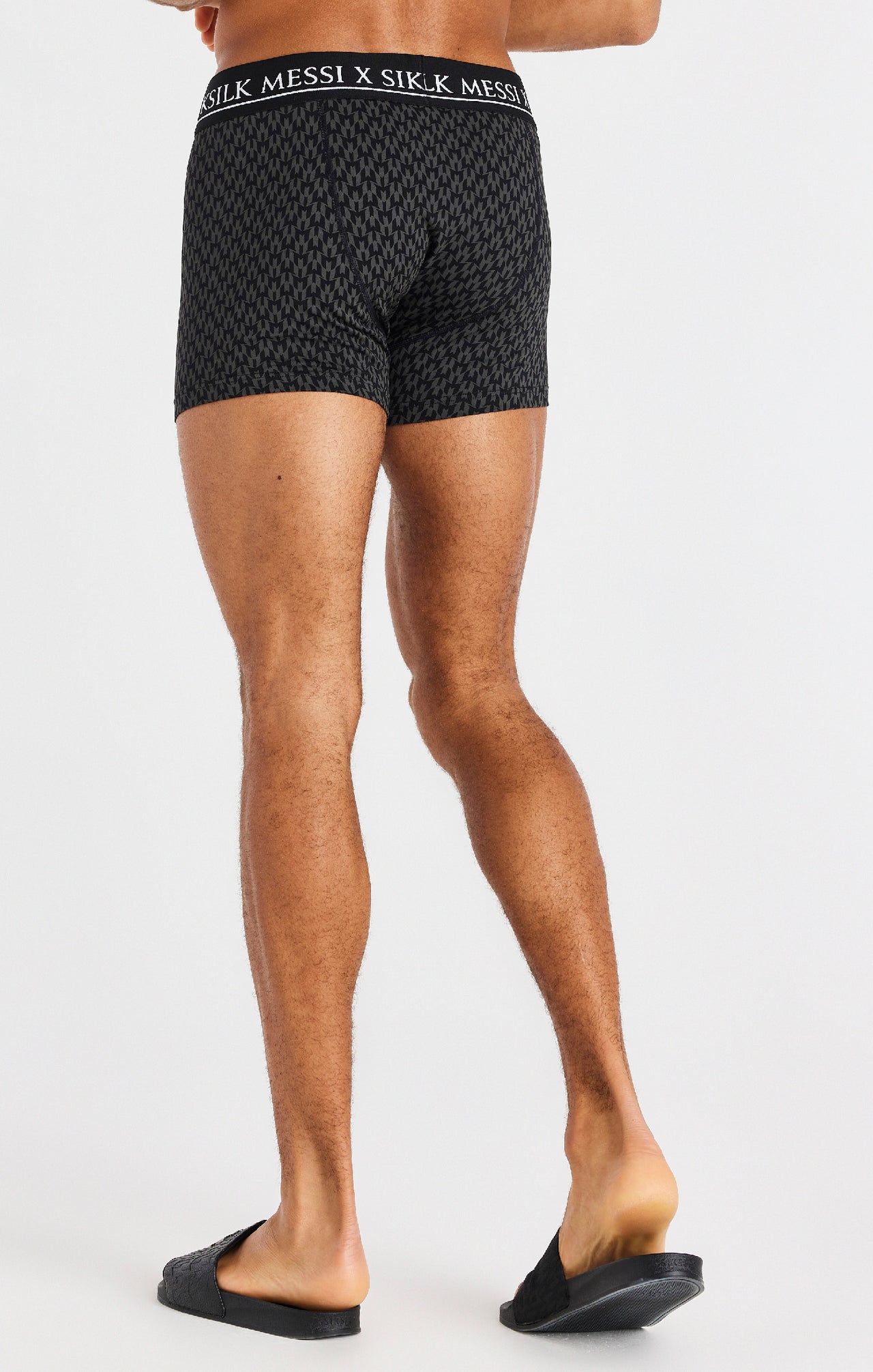 Black
                    
                         White And Grey Marl Aop 3 Pack Boxers (6)