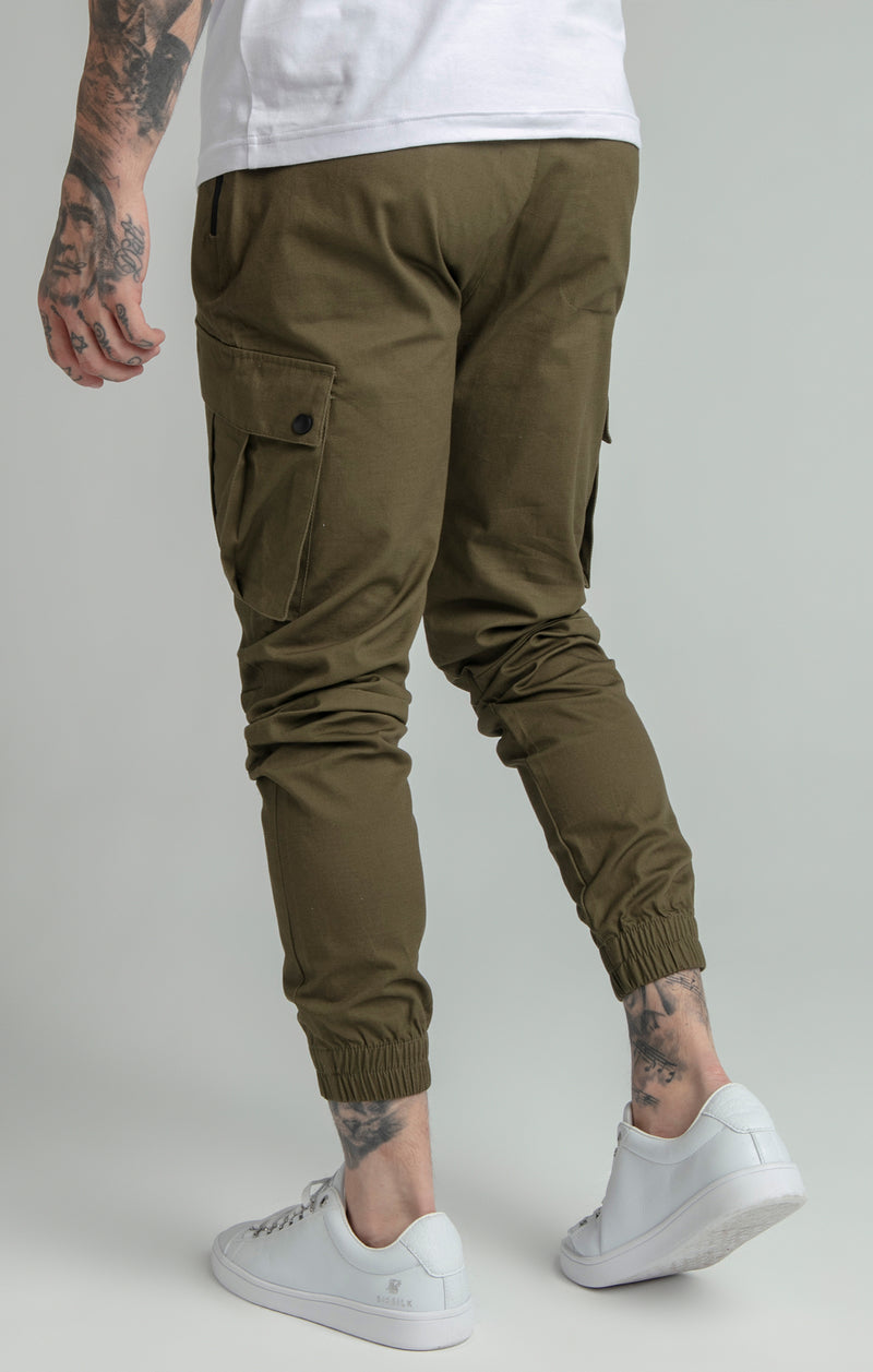 Khaki Cuffed Cargo Pant (1)