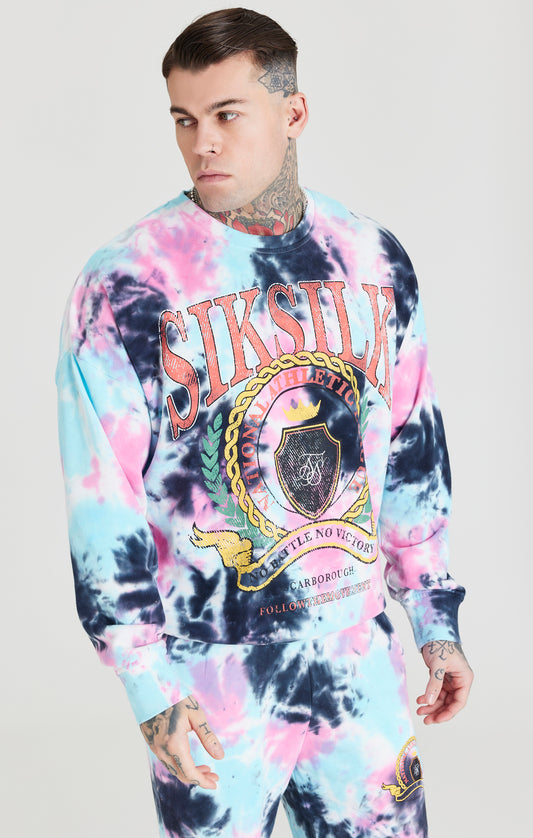 White Tie Dye Varsity Sweatshirt