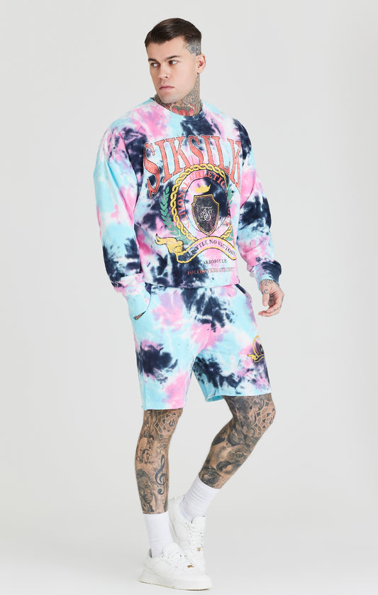 White Tie Dye Varsity Sweatshirt