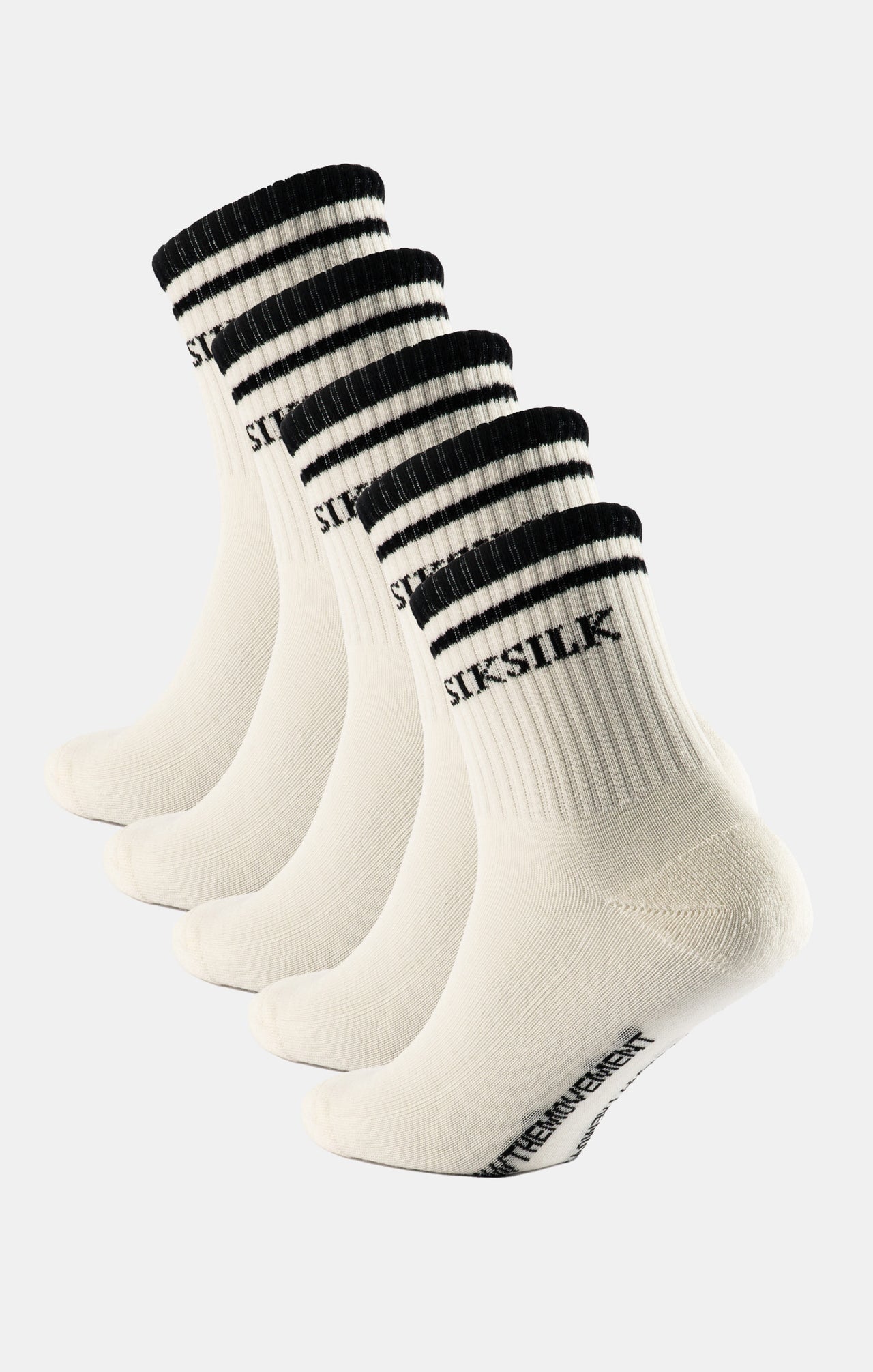 Ecru Rib Detail Pack Of 5 Socks (1)