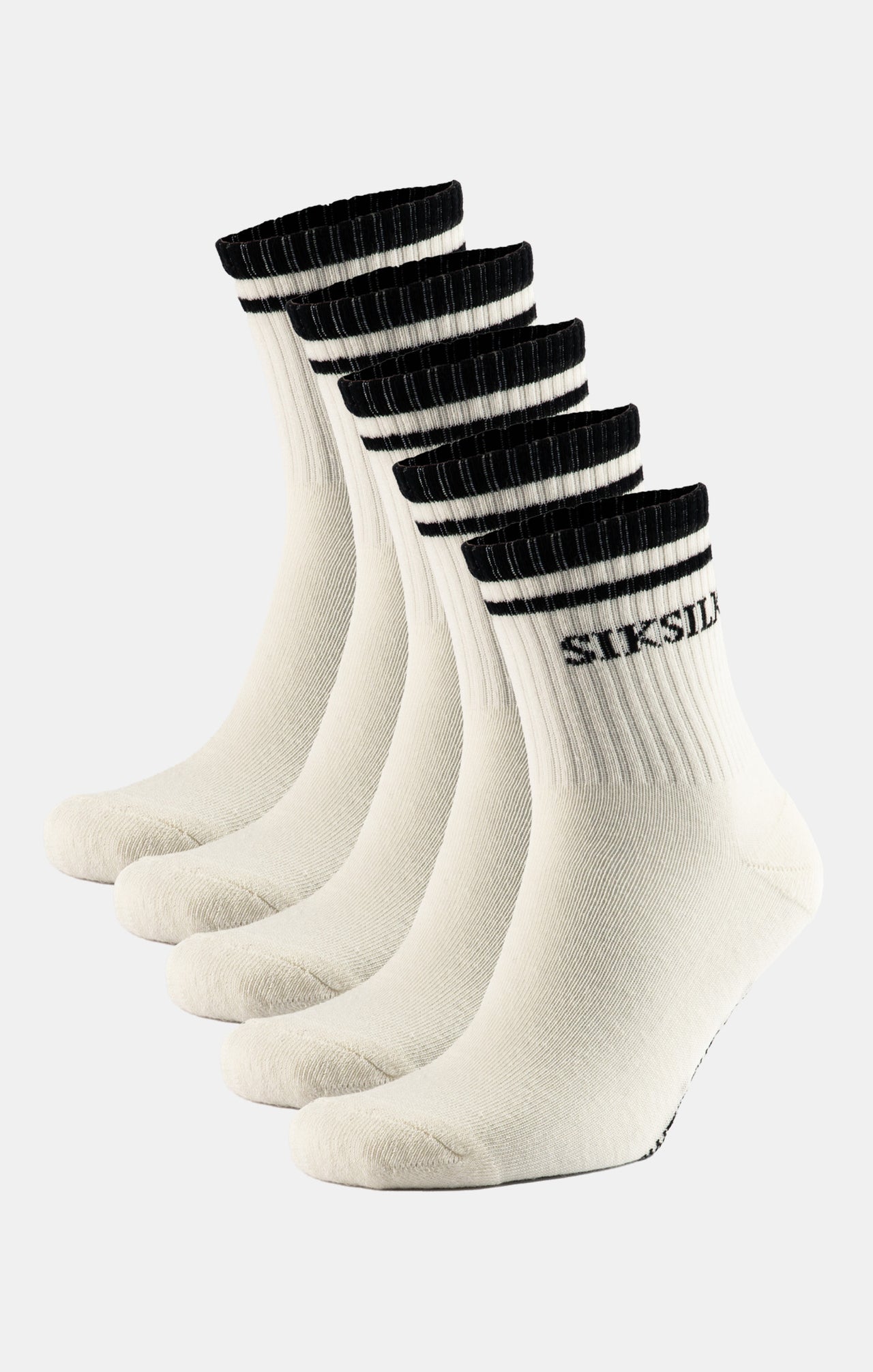 Ecru Rib Detail Pack Of 5 Socks (3)