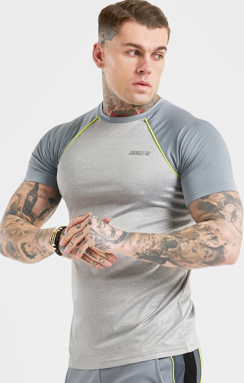Grey Sports Poly Raglan T-Shirt