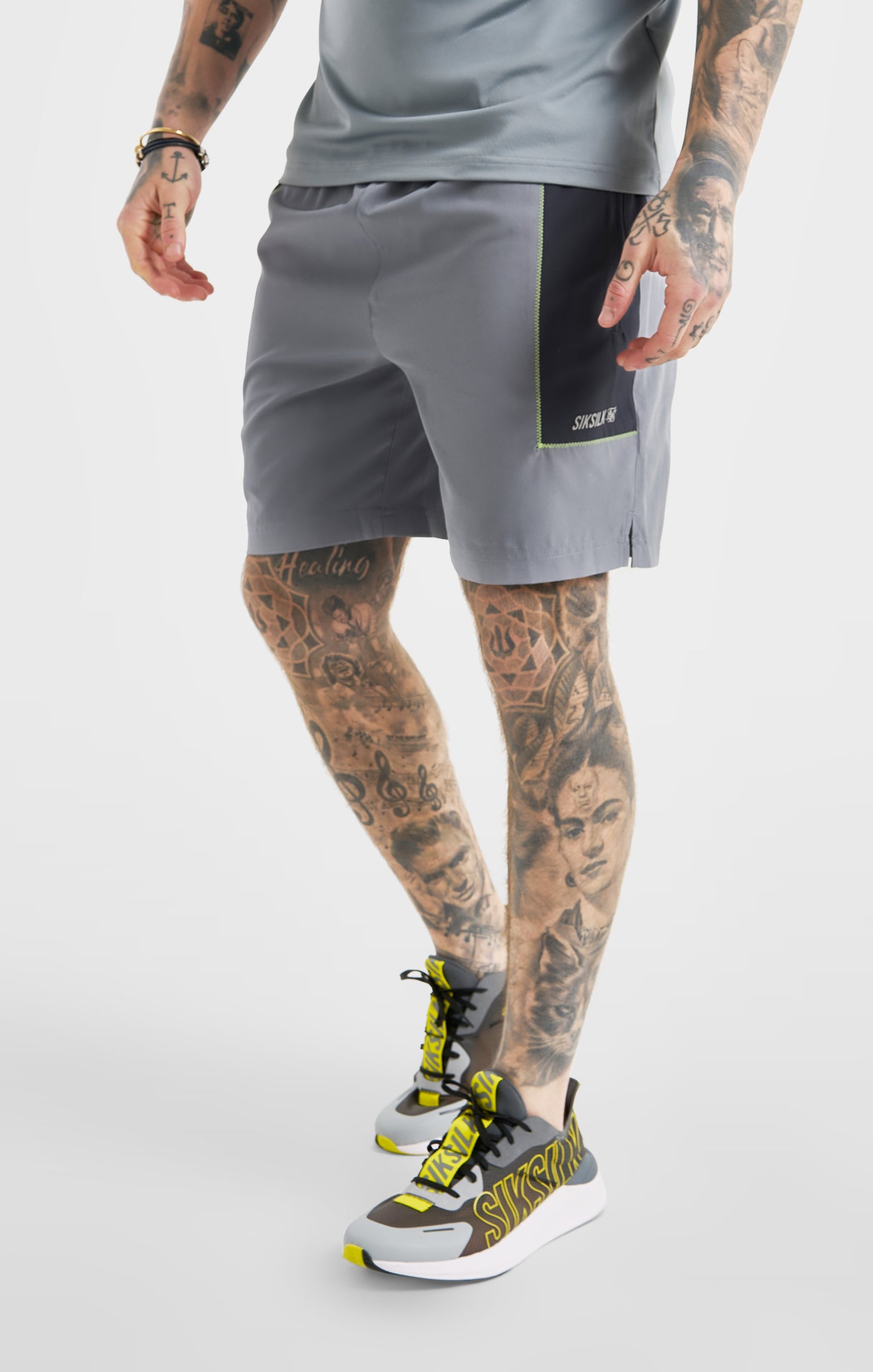 Load image into Gallery viewer, Grey Sports Marl Woven Short