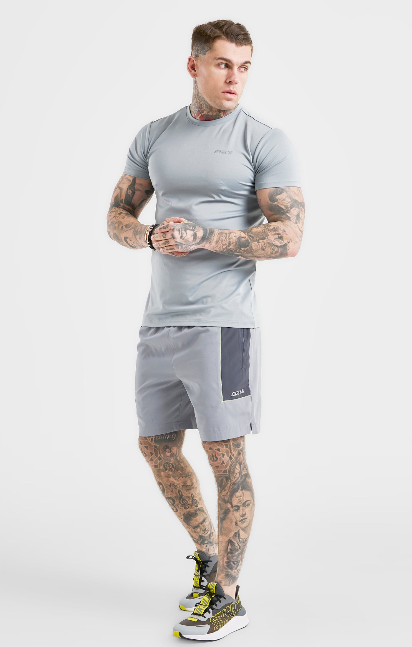 Load image into Gallery viewer, Grey Sports Marl Woven Short (2)