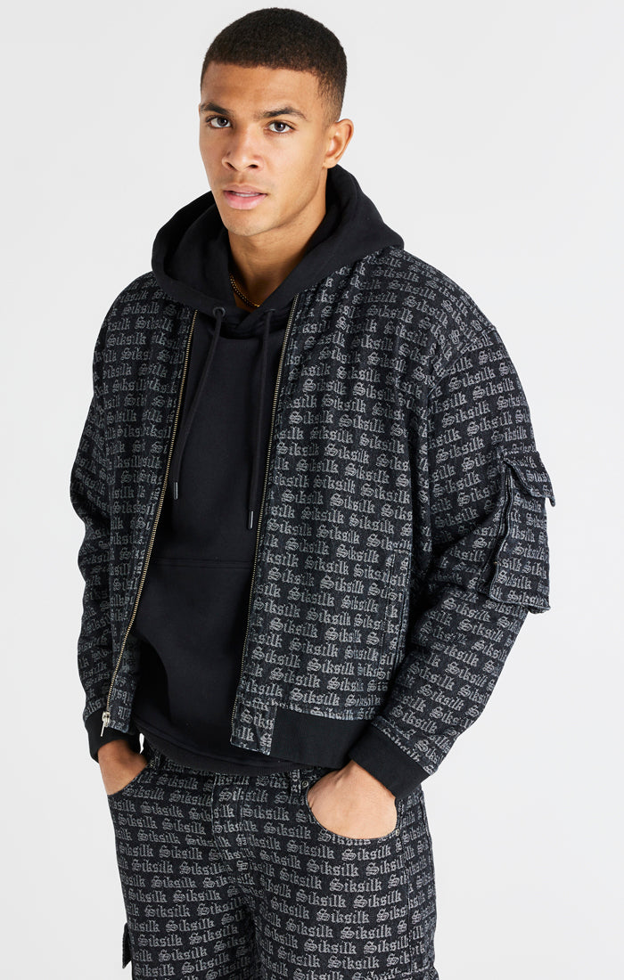 Black Denim Bomber Jacket (1)