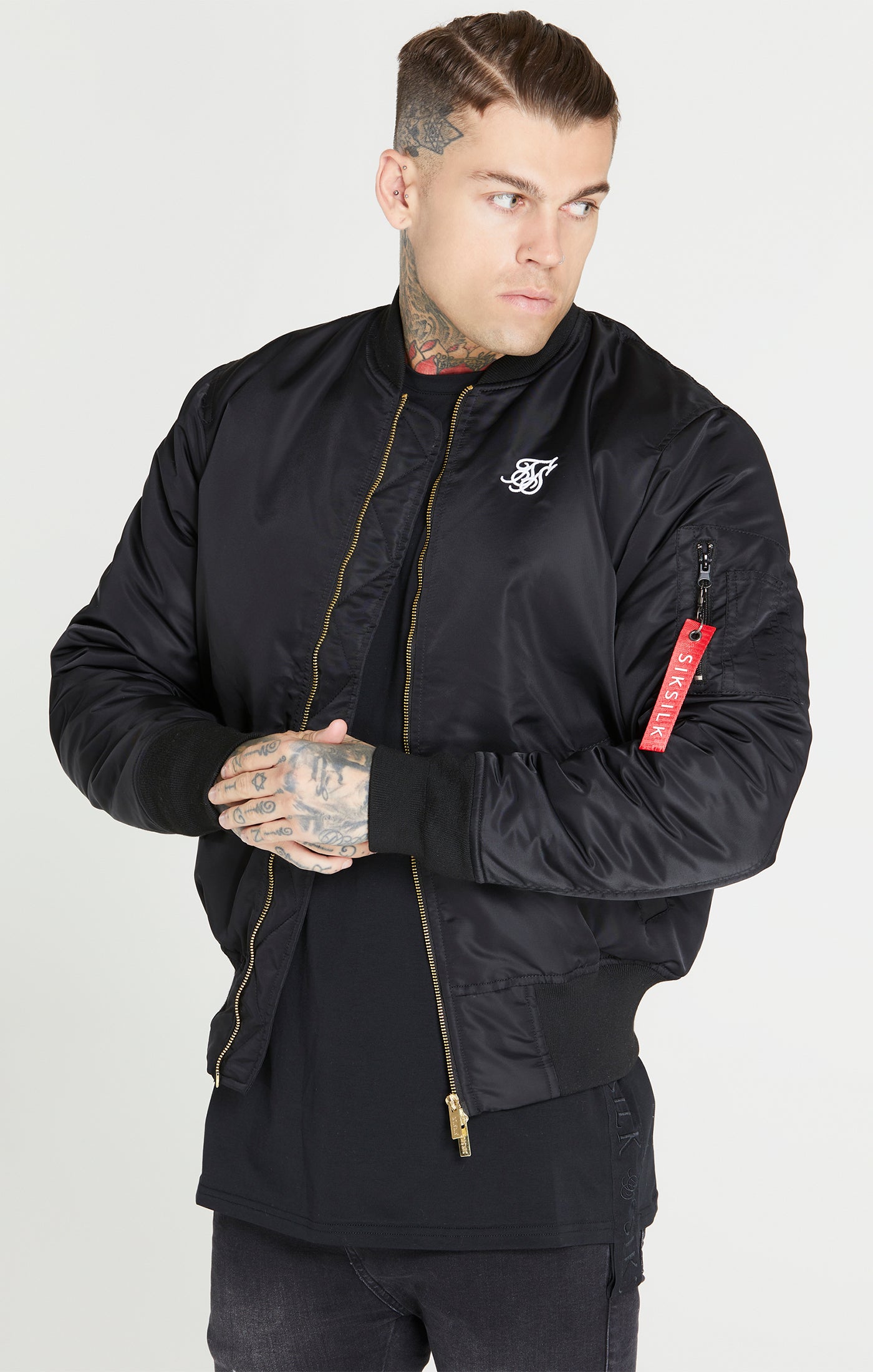 Black Flight Bomber Jacket SikSilk NZ