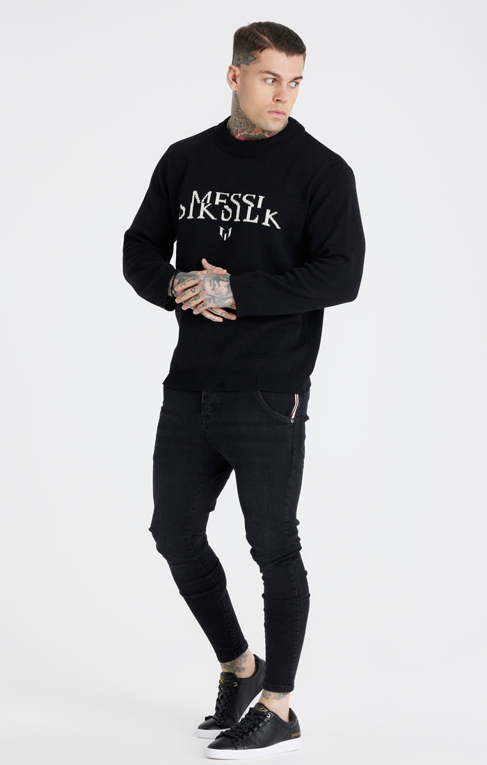 Messi x SikSilk Black Knit Sweatshirt (5)