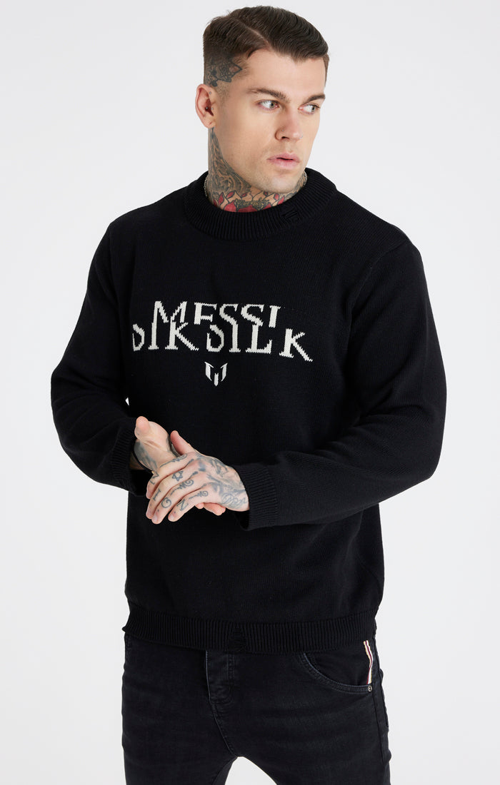 Messi x SikSilk Black Knit Sweatshirt (2)