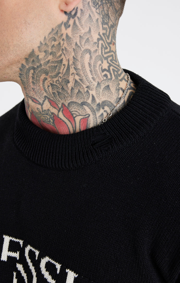 Messi x SikSilk Black Knit Sweatshirt (1)