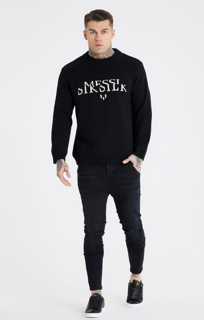 Messi x SikSilk Black Knit Sweatshirt (4)