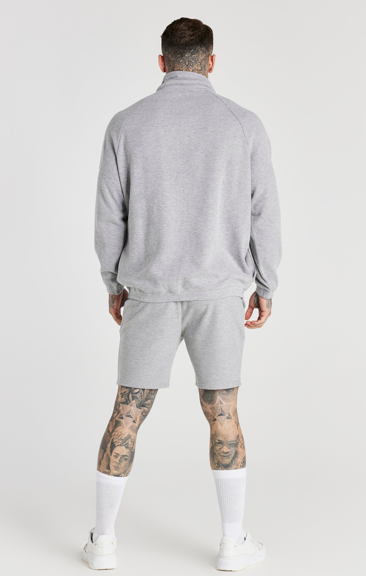 Load image into Gallery viewer, Grey Marl Half Zip Rib Funnel (3)