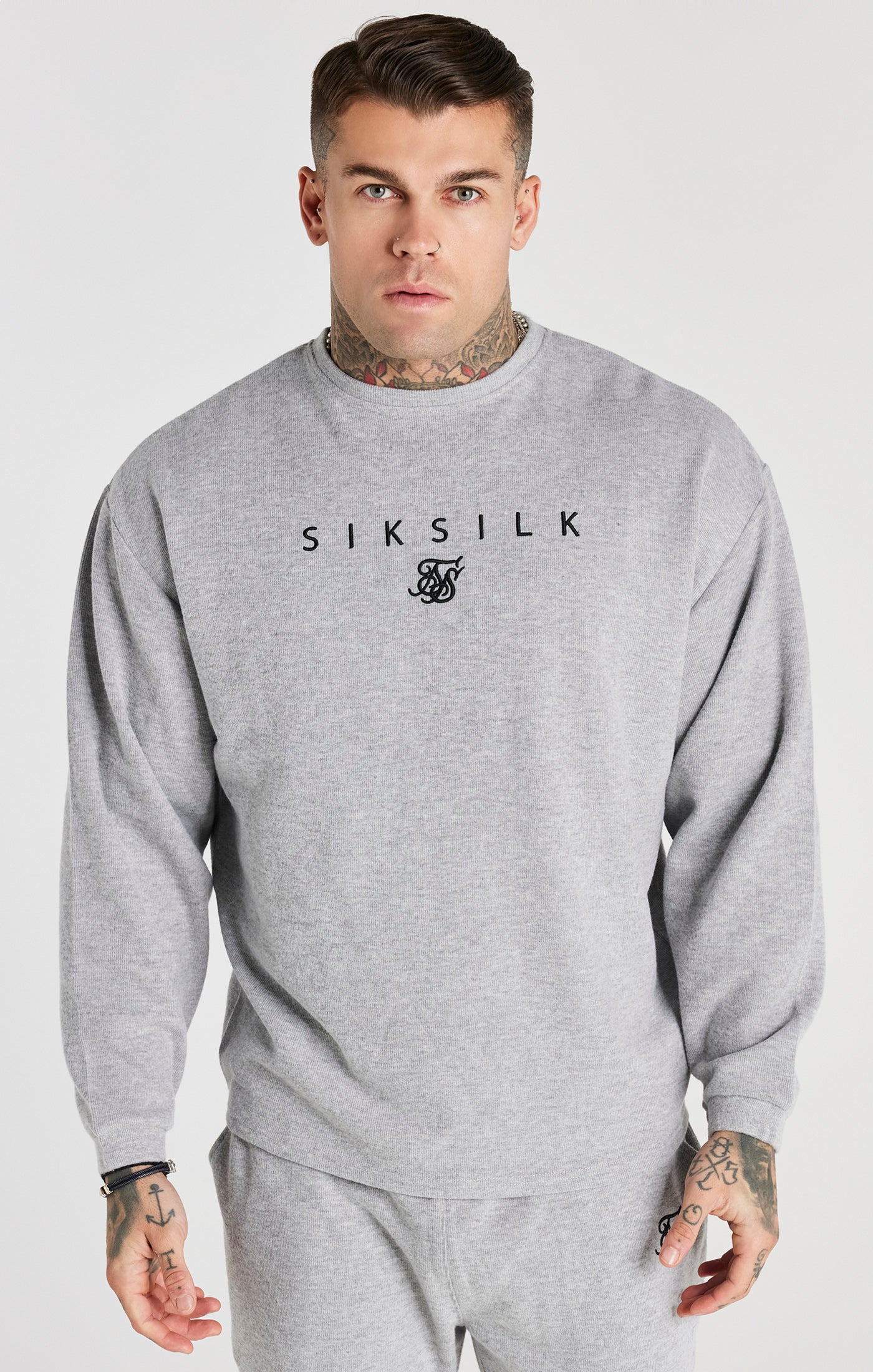 Mens Hoodies Siksilk White Hoodie Siksilk Clothing Sik Silk Grey