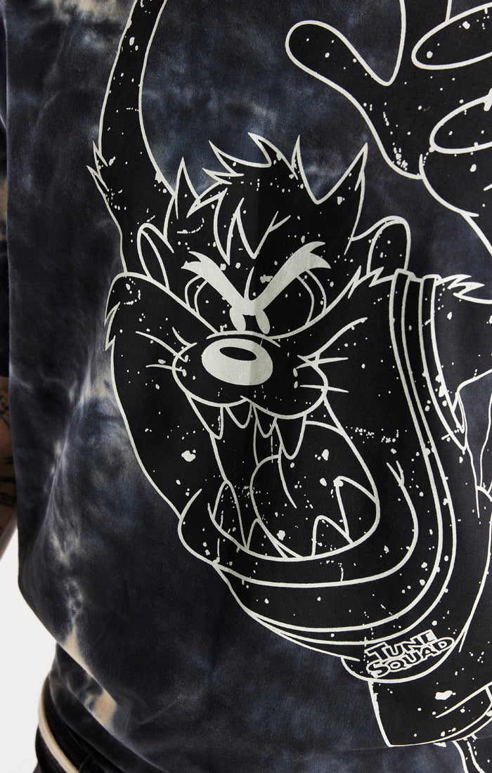 Space Jam X SikSilk Marble Wash Oversized Graphic Tee - Black & Ecru (1)