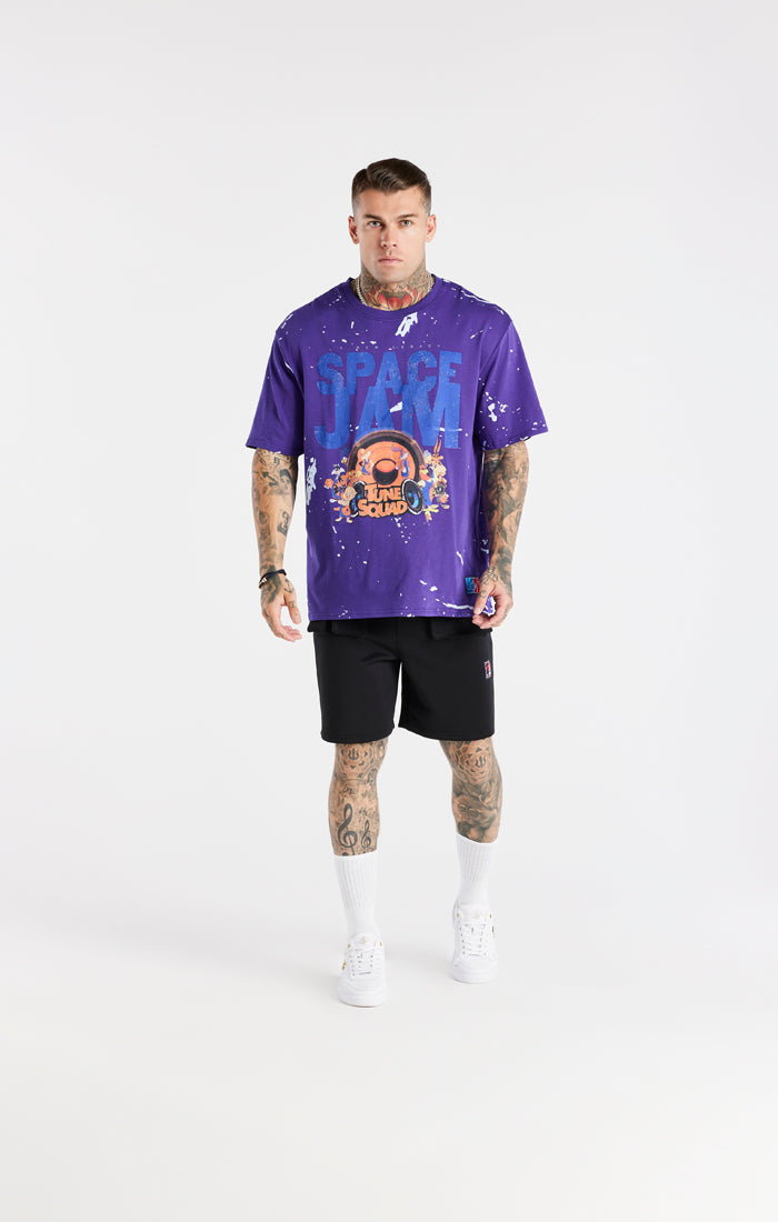 Load image into Gallery viewer, Purple Space Jam x SikSilk Distressed T-Shirt (3)