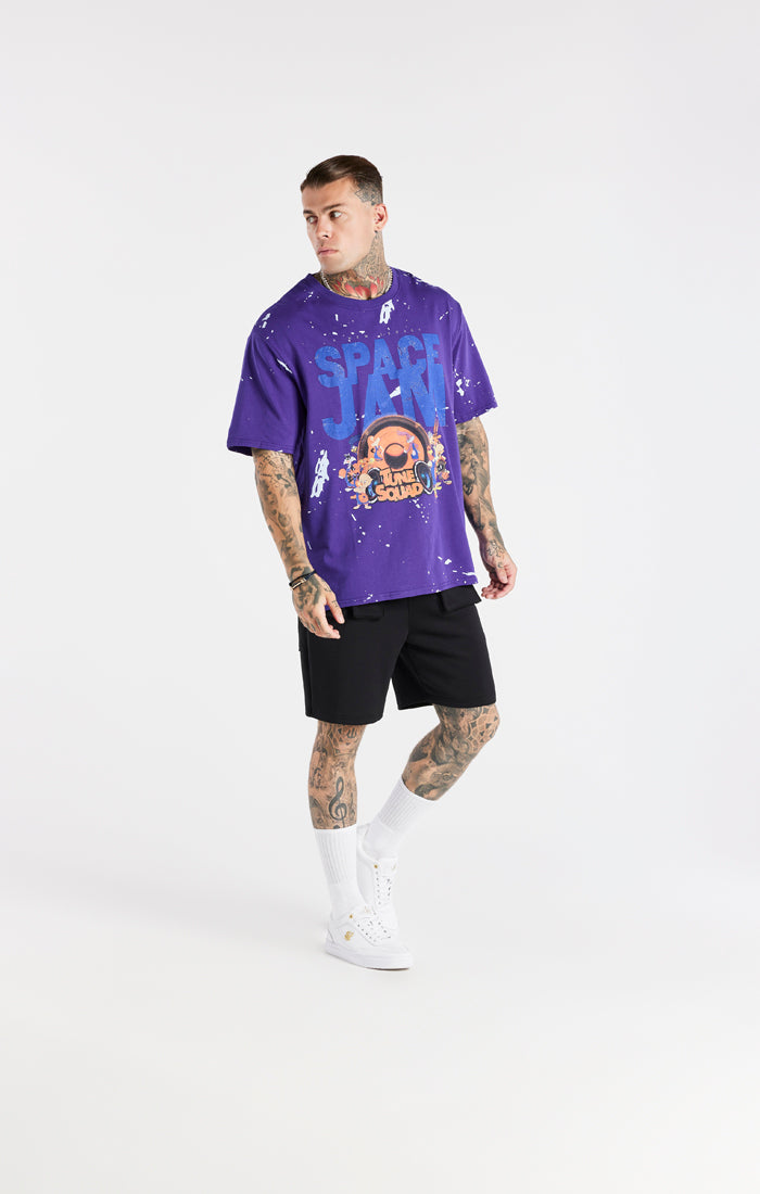 Load image into Gallery viewer, Purple Space Jam x SikSilk Distressed T-Shirt (4)