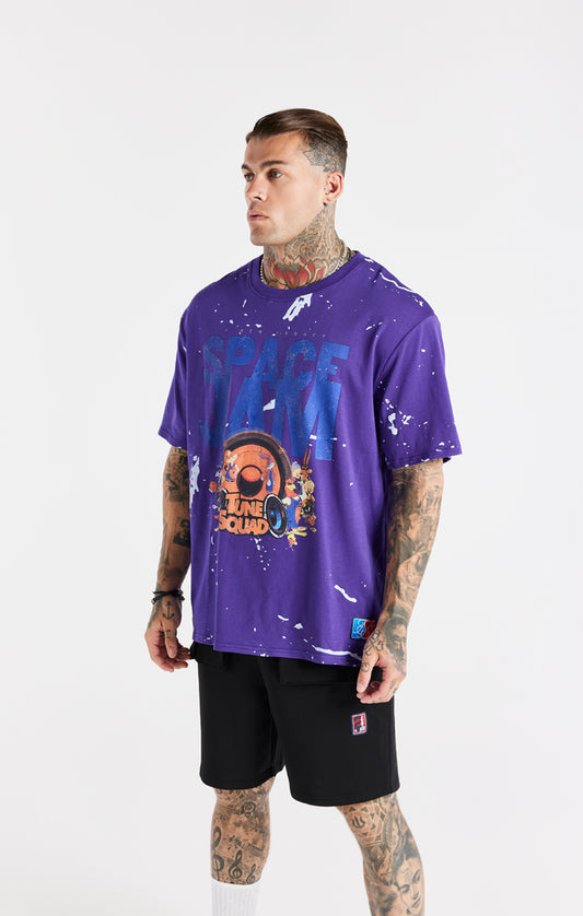 Purple Space Jam x SikSilk Distressed T-Shirt