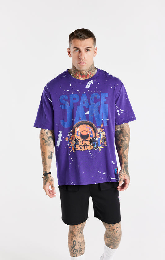 Purple Space Jam x SikSilk Distressed T-Shirt