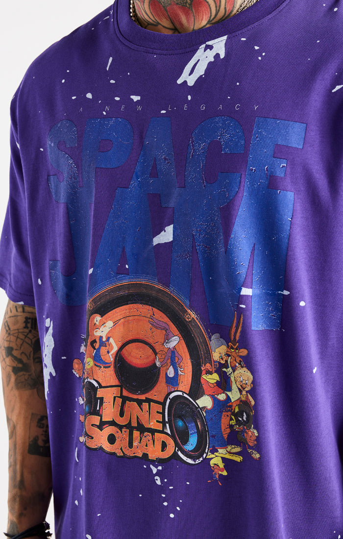 Load image into Gallery viewer, Purple Space Jam x SikSilk Distressed T-Shirt (2)