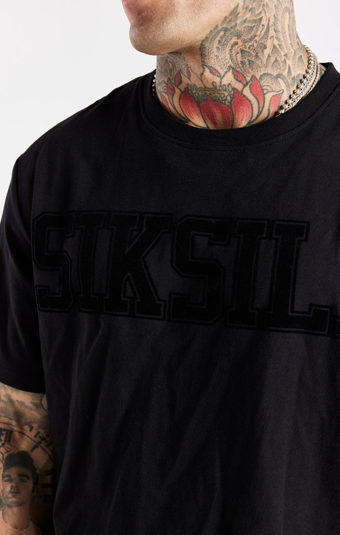 Black Space Jam x SikSilk Flock T-Shirt (1)