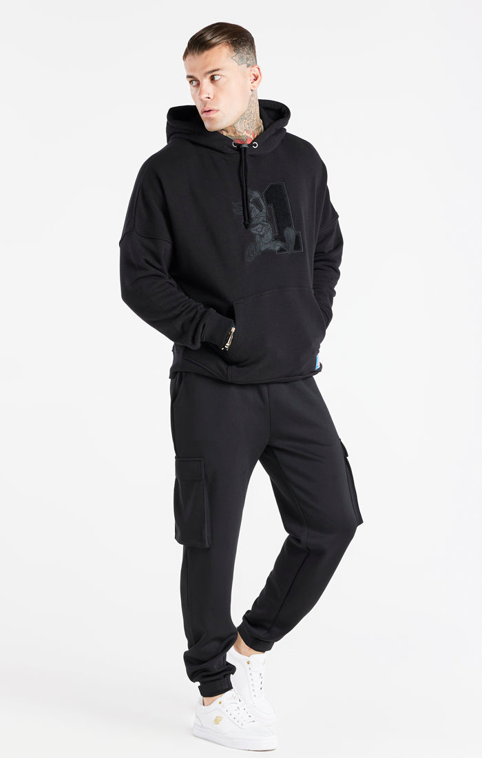 Black Space Jam x SikSilk Oversized Towelling Hoodie (1)