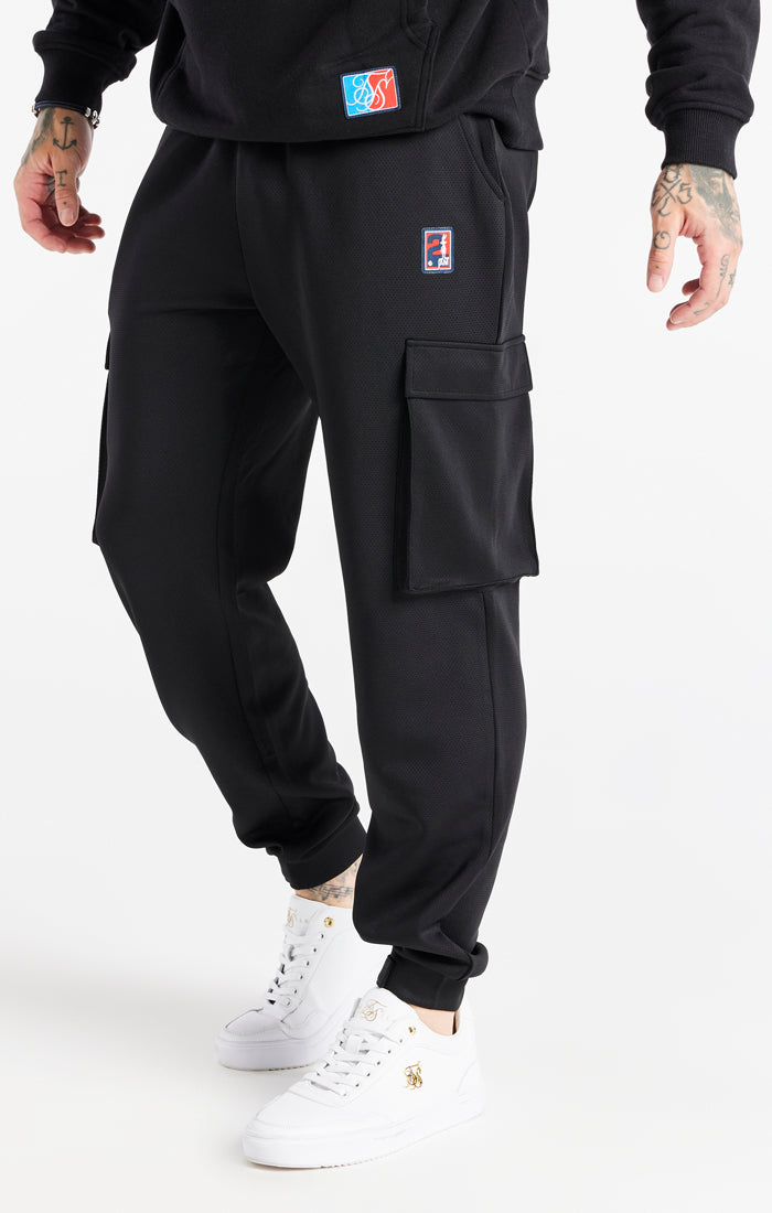 Black Space Jam x SikSilk Elasticated Cargo Pant