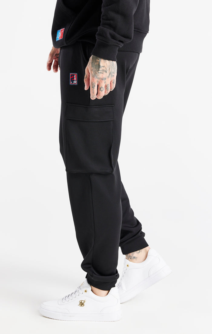 Black Space Jam x SikSilk Elasticated Cargo Pant (1)