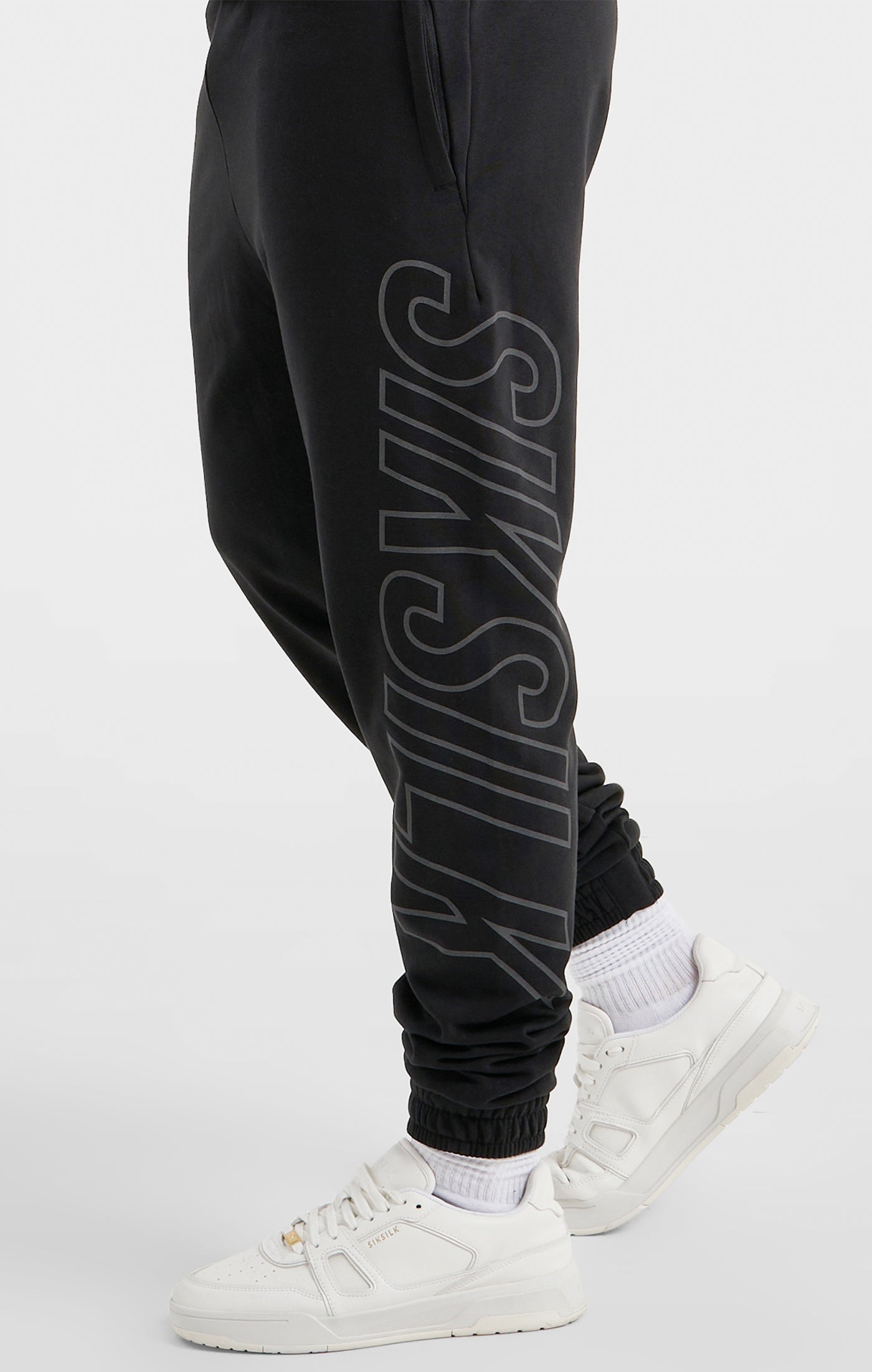 Load image into Gallery viewer, Black Sports Relaxed Fit Large Branding Pant