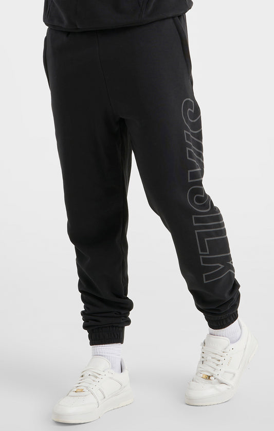 Black Sports Relaxed Fit Large Branding Pant