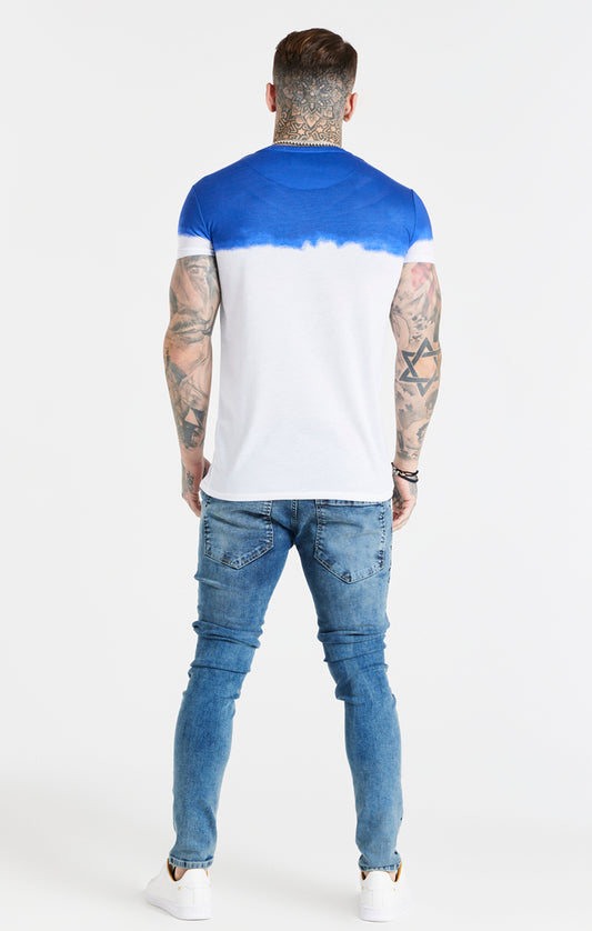 White Dip Dye Muscle Fit T-Shirt