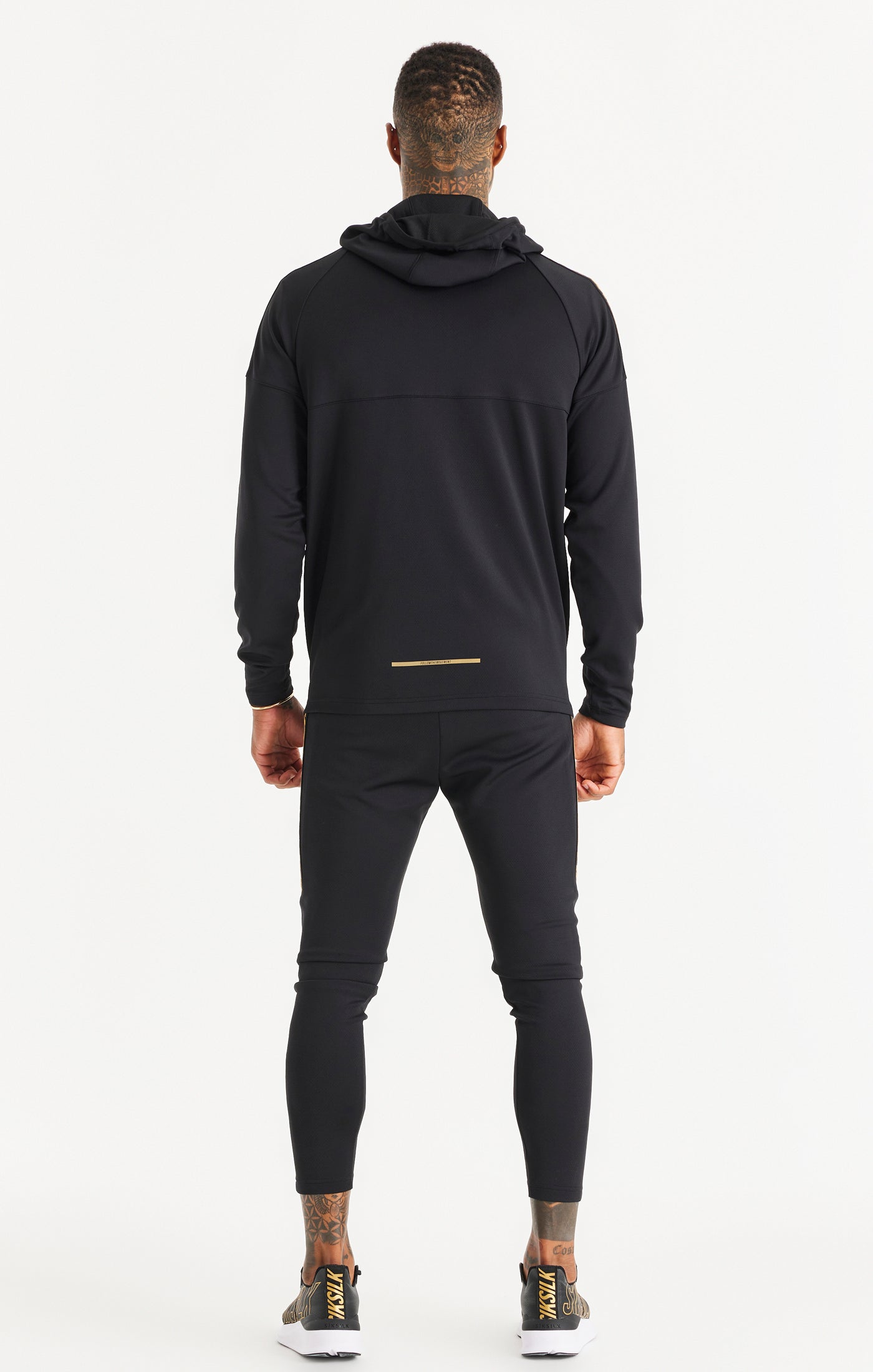 Load image into Gallery viewer, Black Sports Zip Through Tape Hoodie (4)