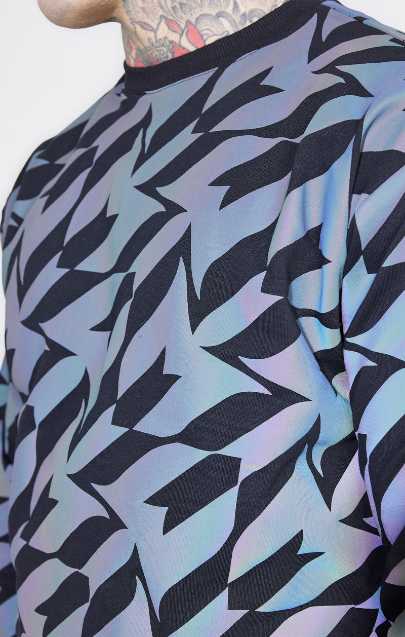 Black Iridescent Crew Sweatshirt (1)