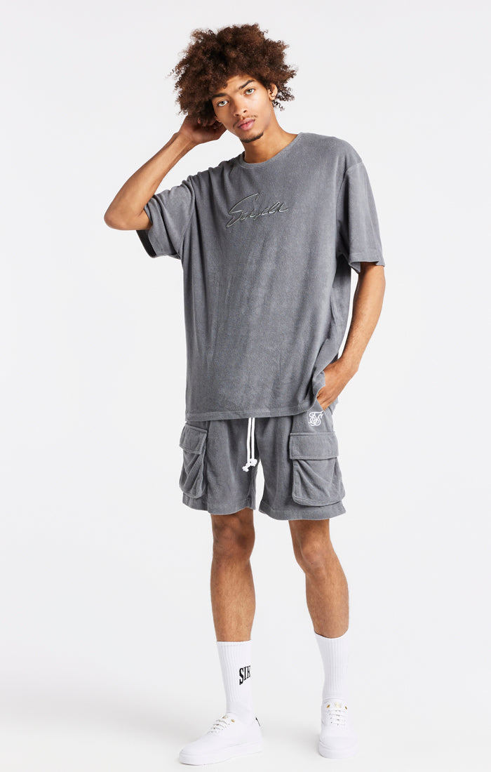 Grey Towelling Oversized T-Shirt (1)