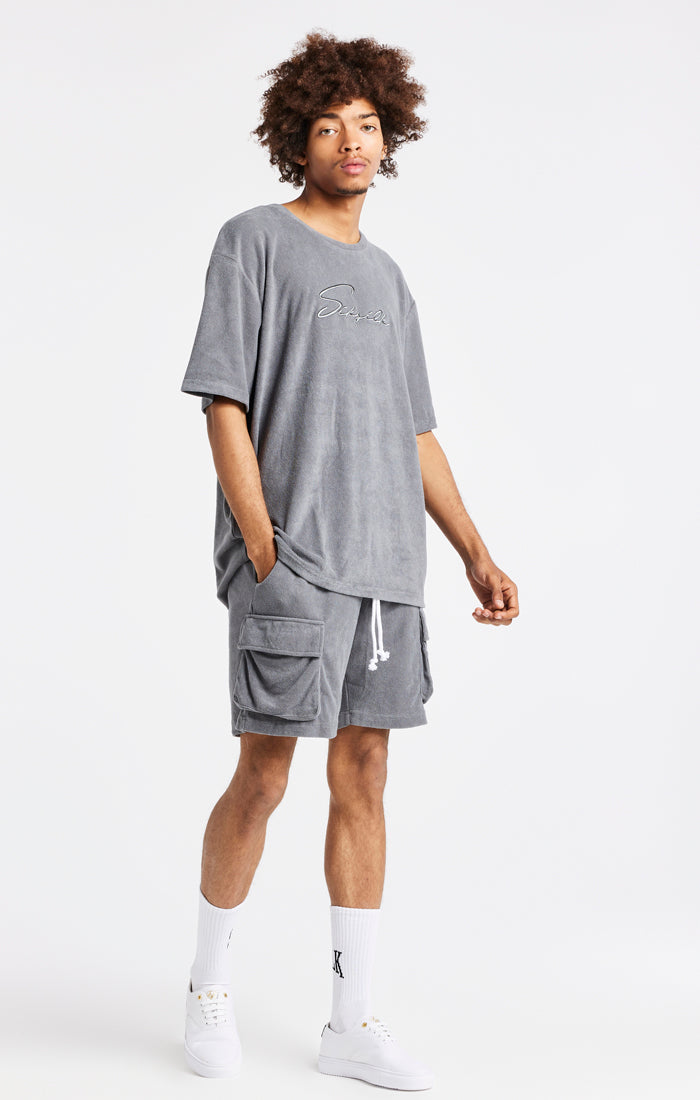 Grey Towelling Oversized T-Shirt (4)
