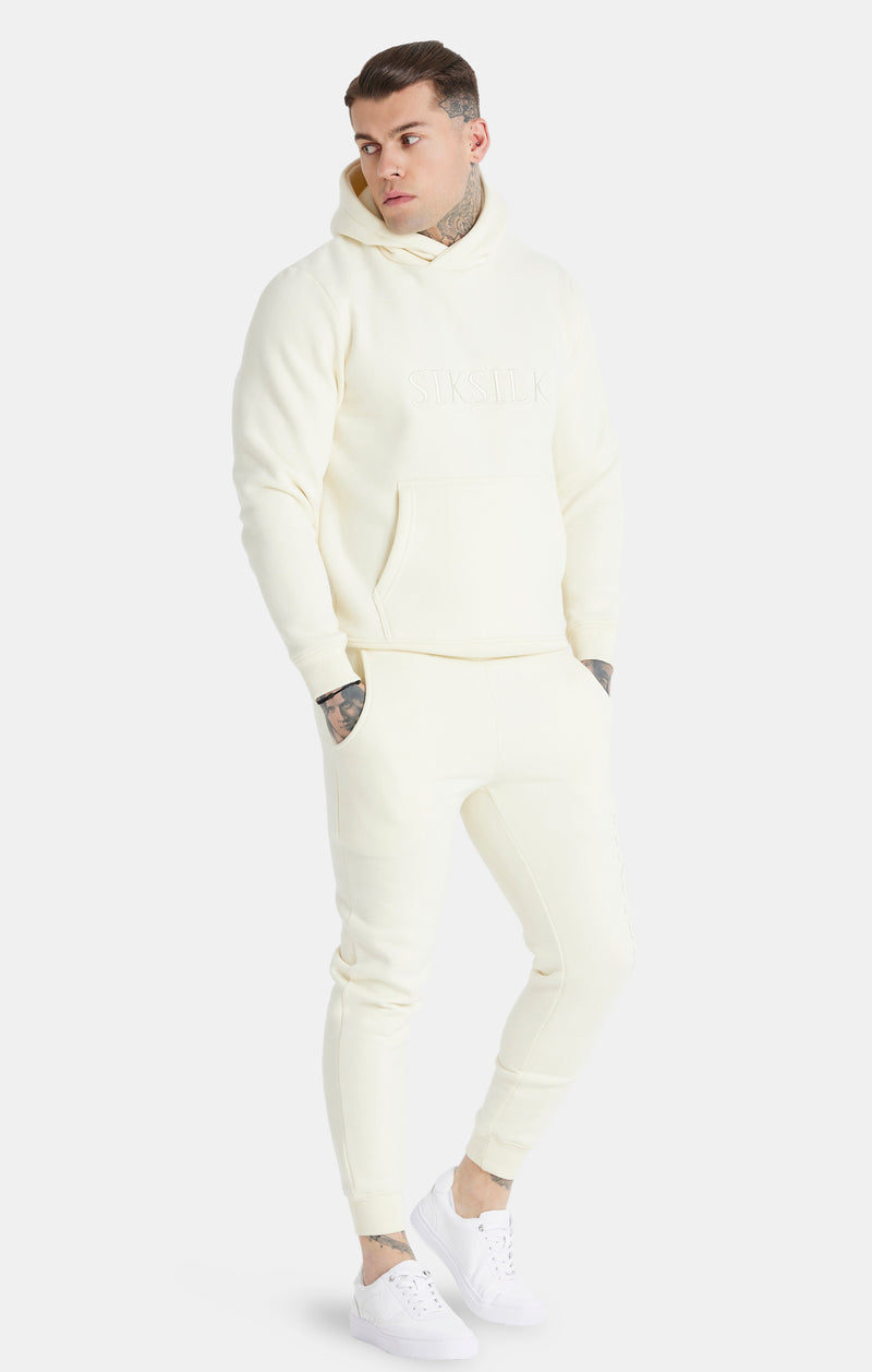 Messi x SikSilk Ecru Embroidered Overhead Hoodie (1)