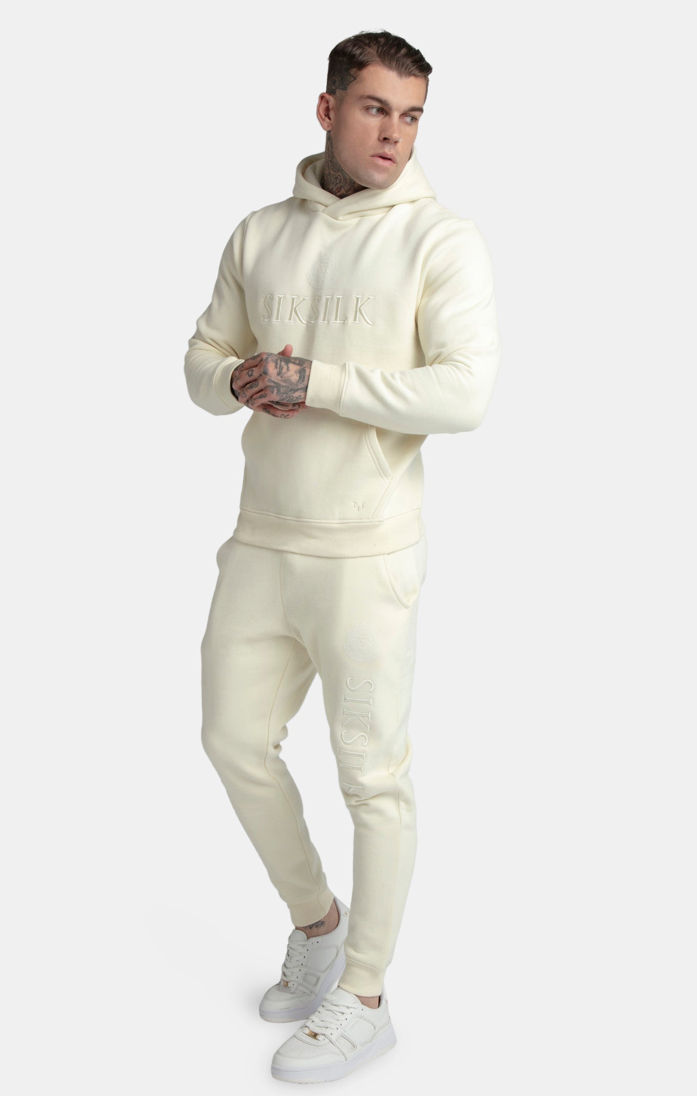 Messi X SikSilk Ecru Embroidered Overhead Hoodie | SikSilk NZ