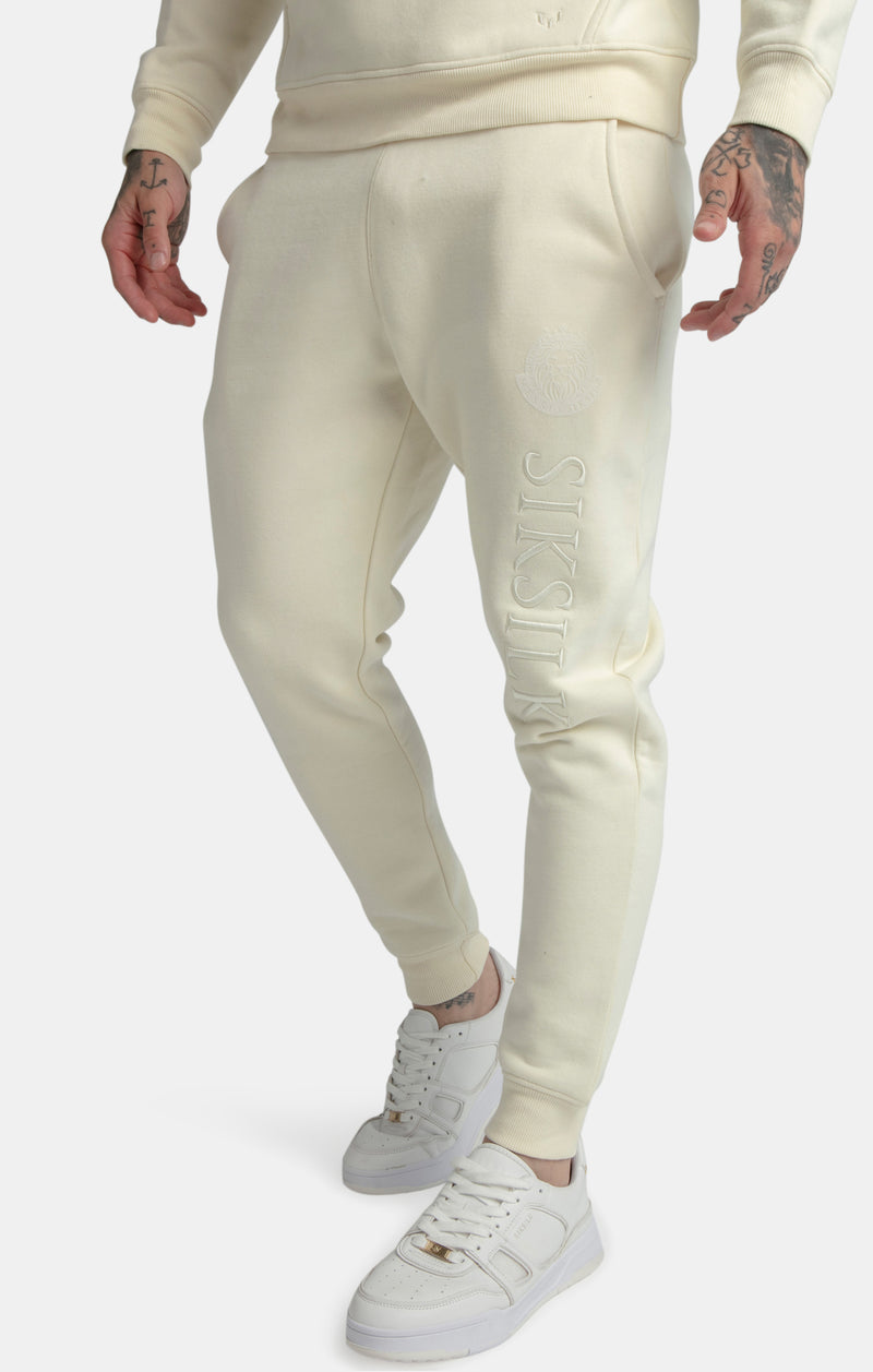 Messi x SikSilk Ecru Embroidered Cuff Pant