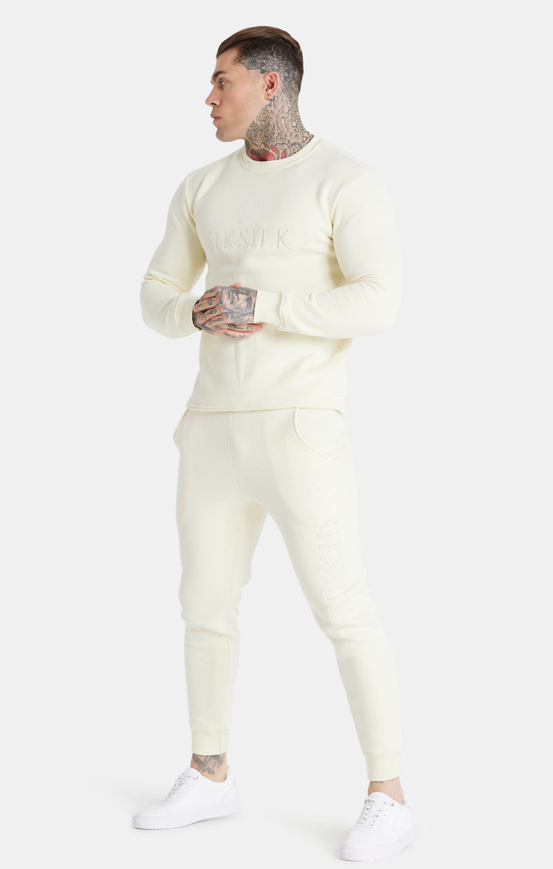 Messi x SikSilk Ecru Embroidered Crew Sweatshirt (1)