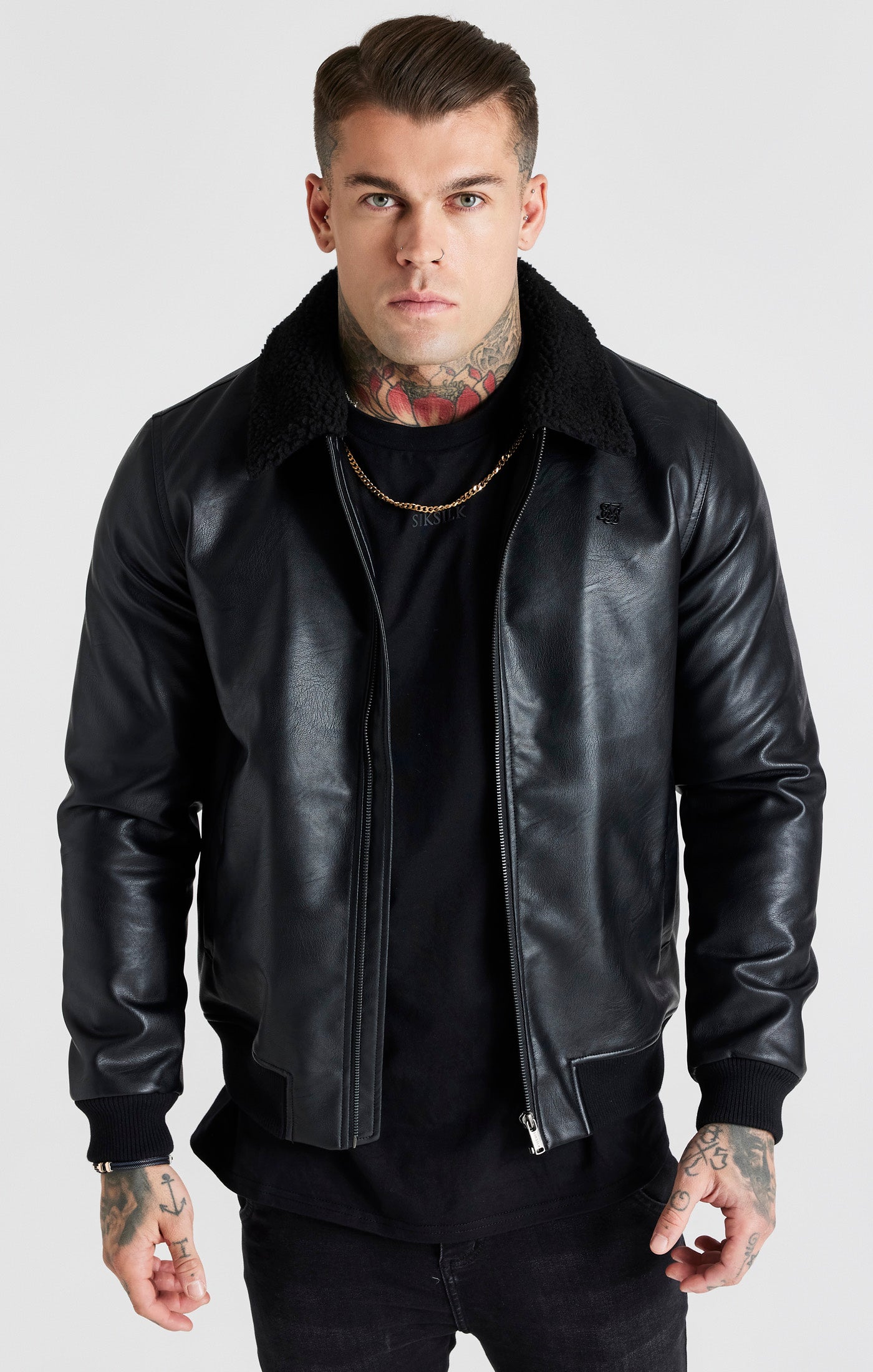 Load image into Gallery viewer, Black Pu Bomber