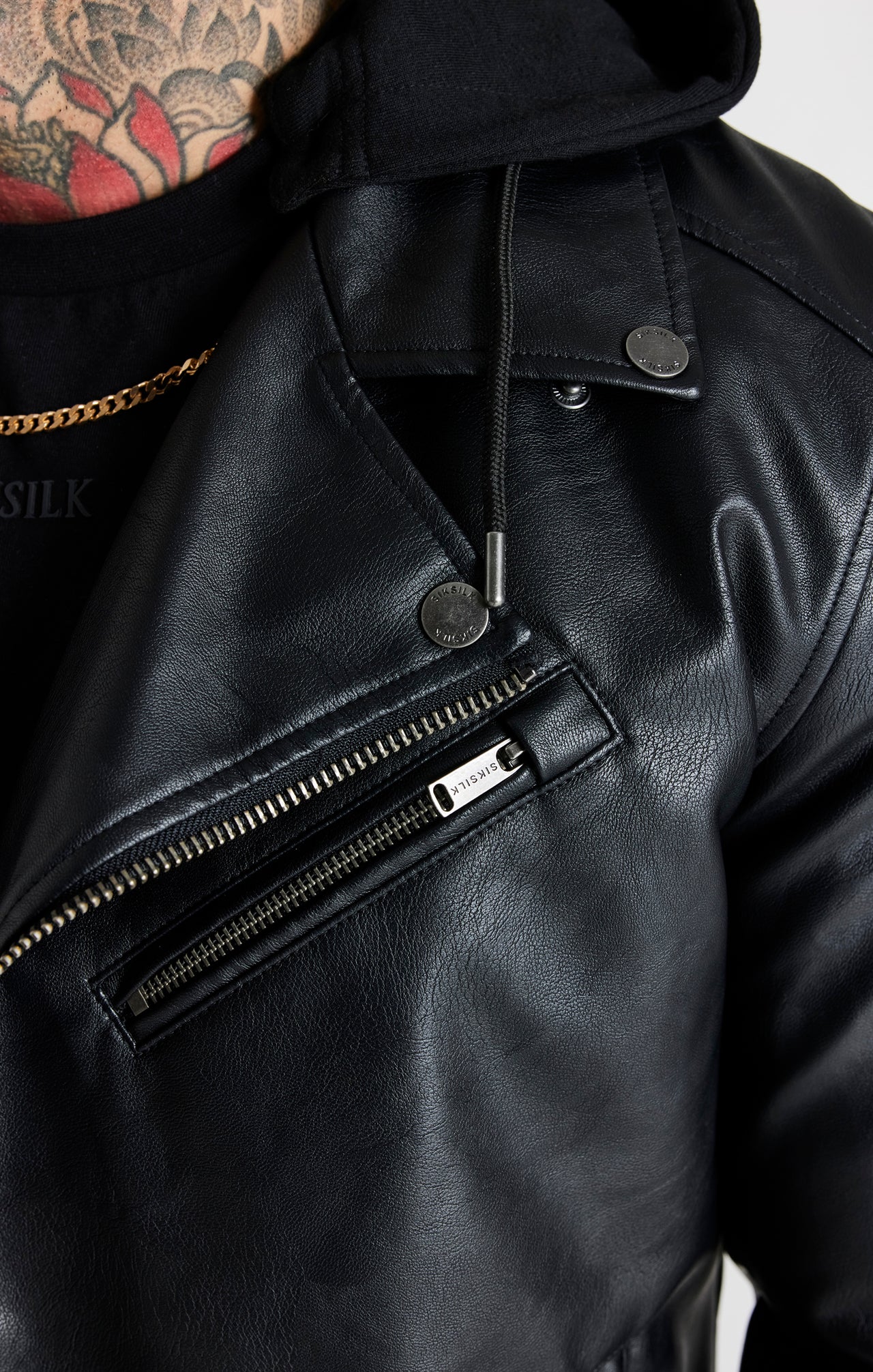 Black Hooded Biker Jacket (1)