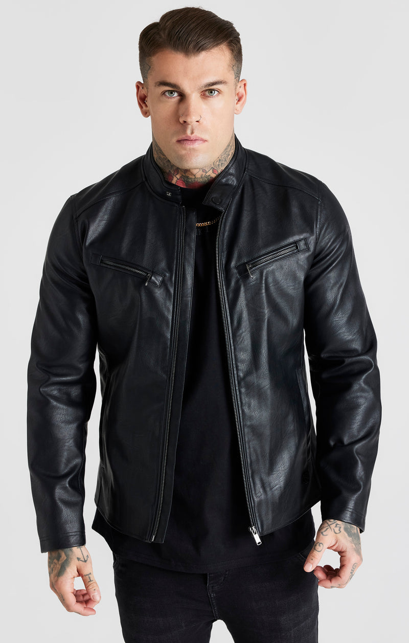 Black Stand Collar Jacket