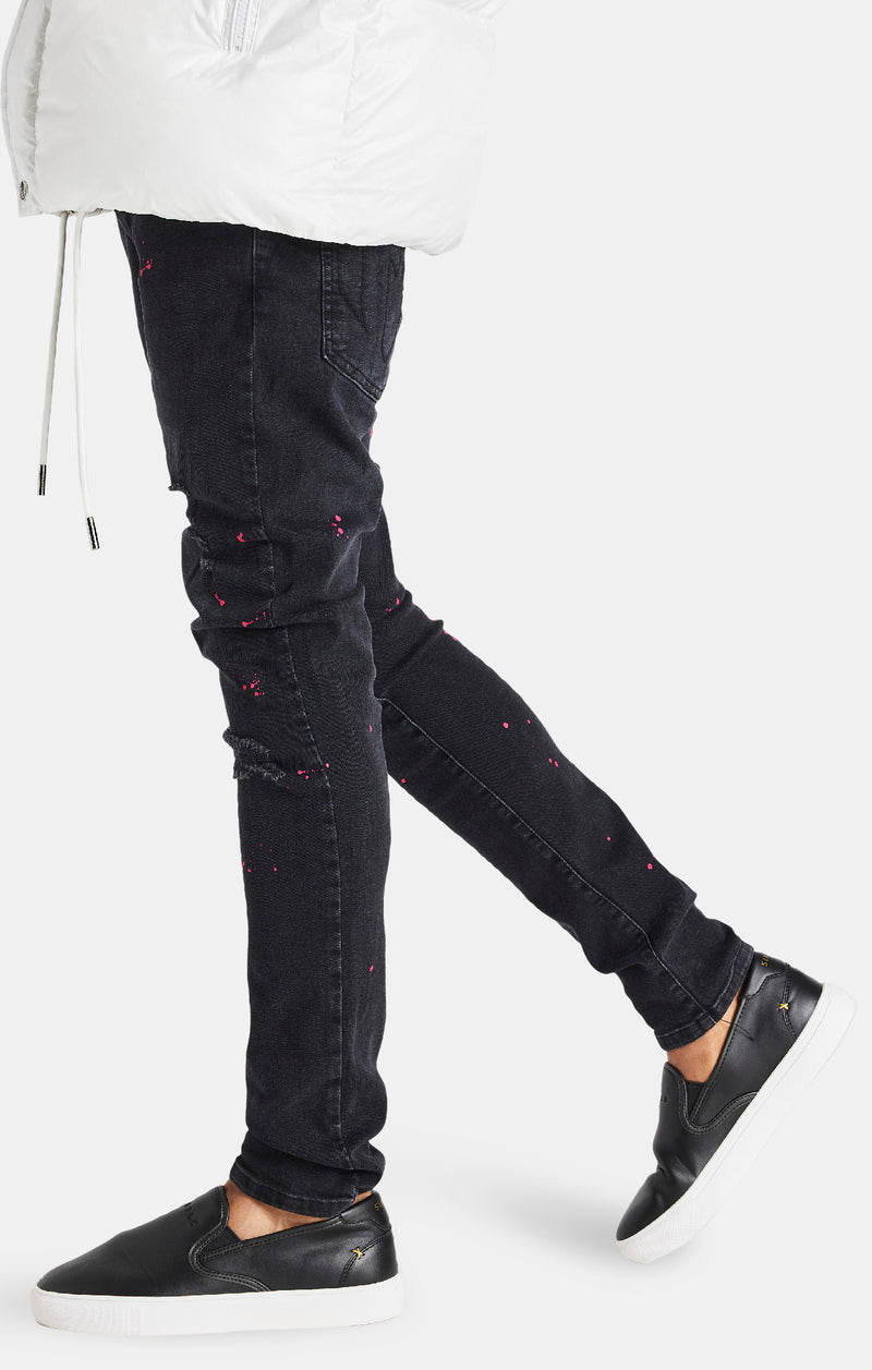 Messi x SikSilk Black Distressed Slim Fit Jean (1)