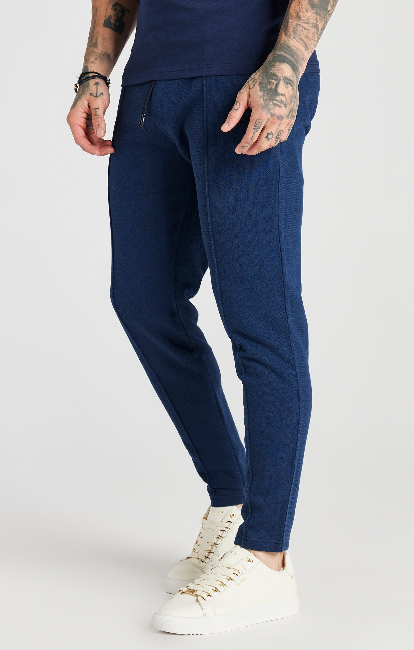 Load image into Gallery viewer, Navy Smart Herringbone Pant (4)