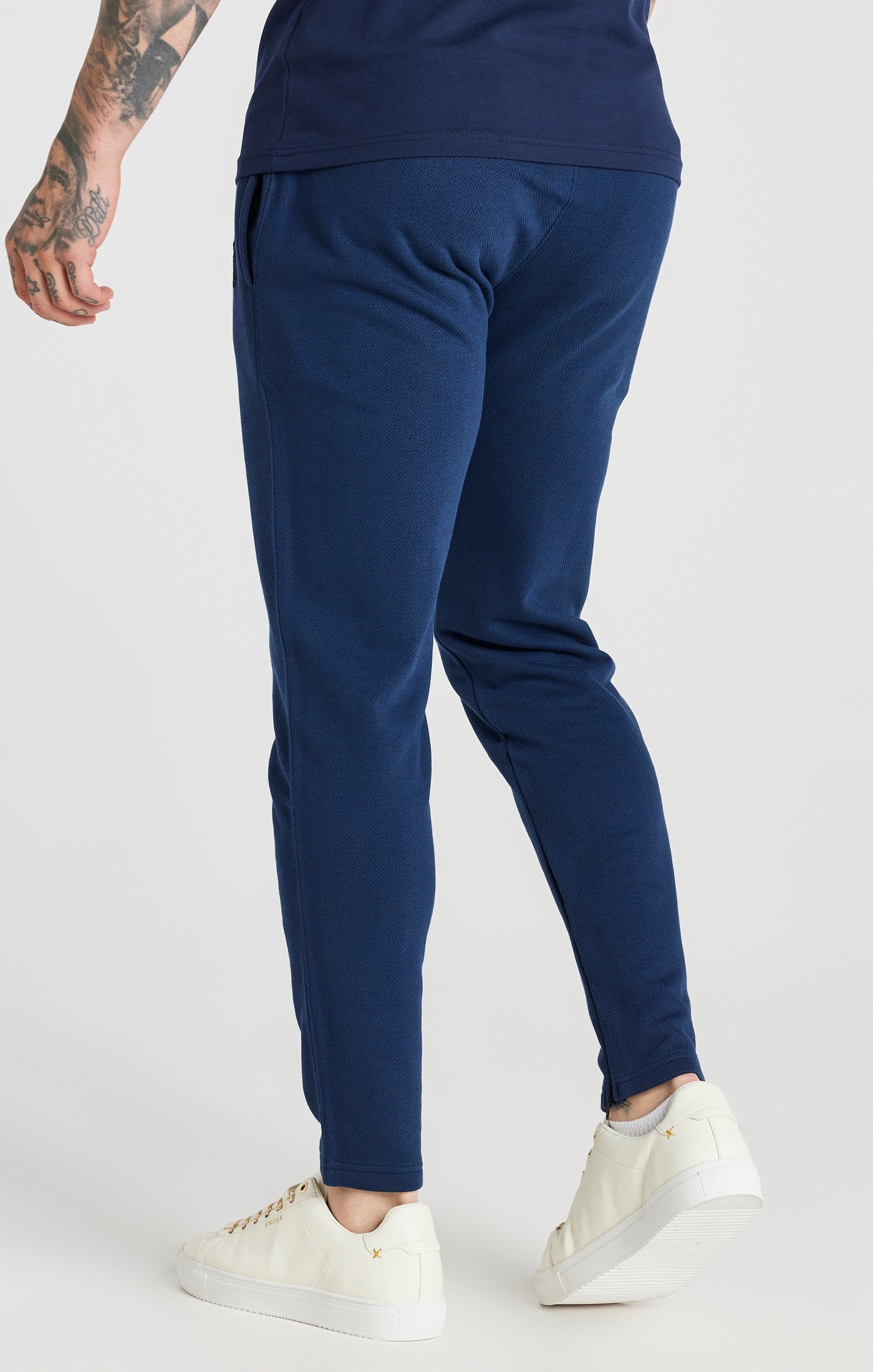 Load image into Gallery viewer, Navy Smart Herringbone Pant (1)